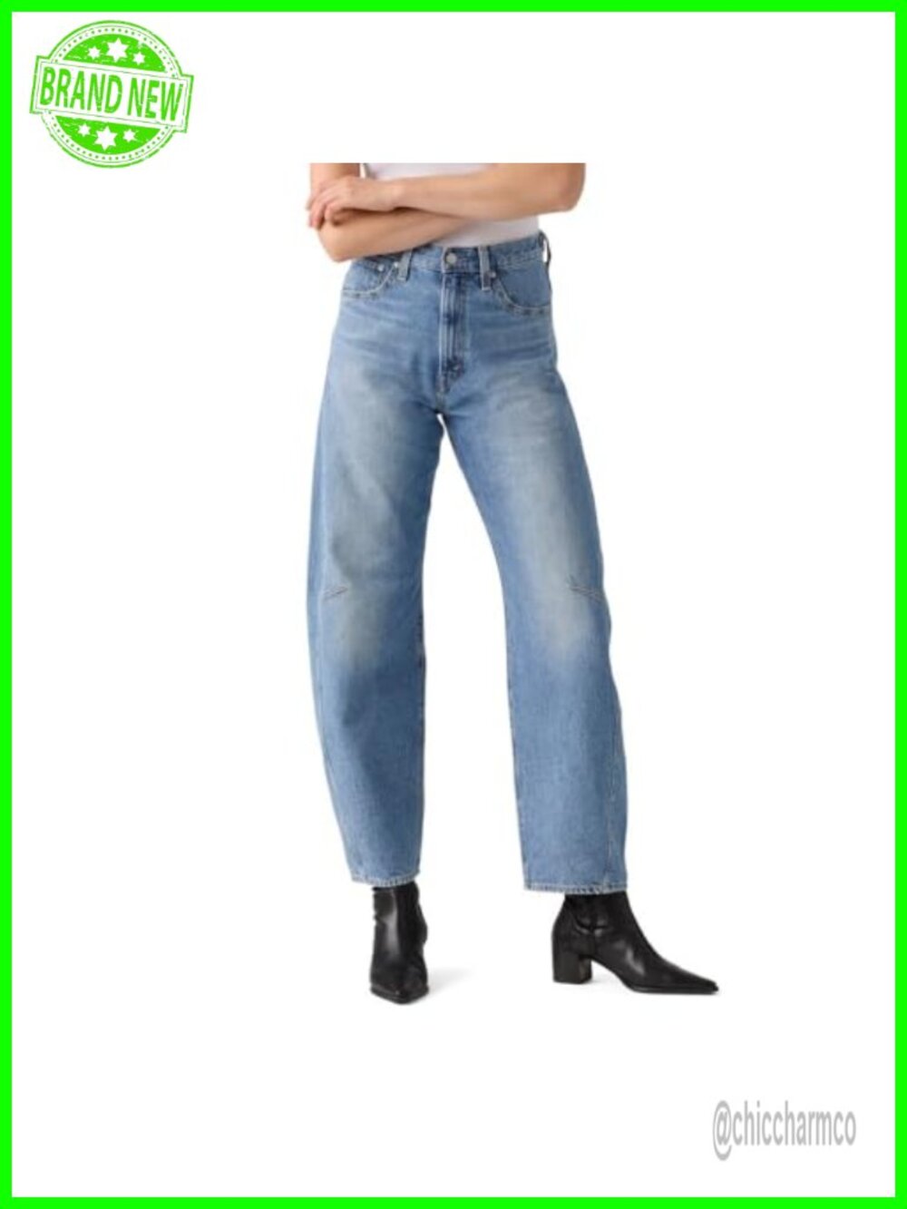 Levi's Cinch Barrel High Rise Tapered Jeans Non-Stretch Cinchable Waist